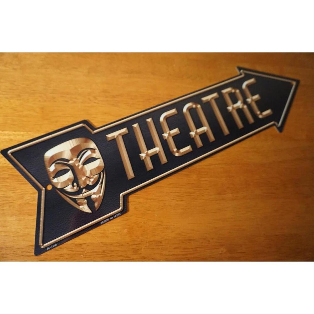 Theatre Arrow Sign Theater Stage Play Drama Masks Broadway Director Decor New